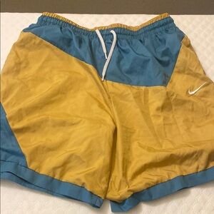 Nike Yellow and Blue Athletic Shorts